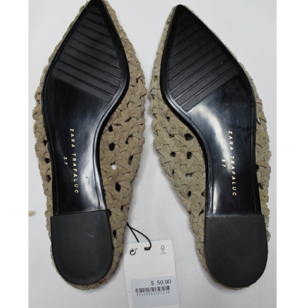 ZARA BRAIDED SPLIT SUEDE LEATHER MULE 6.5 - Picture 8 of 8